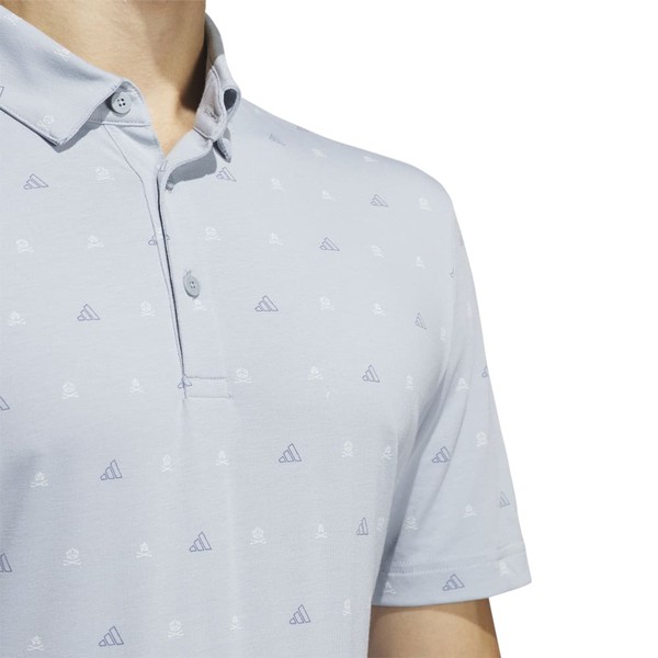 adidas Mens Go To Mini Crest Print Golf Polo Shirt Sale